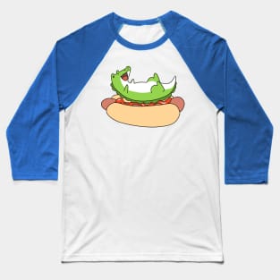 Giant Hotdog and Alligator Baseball T-Shirt